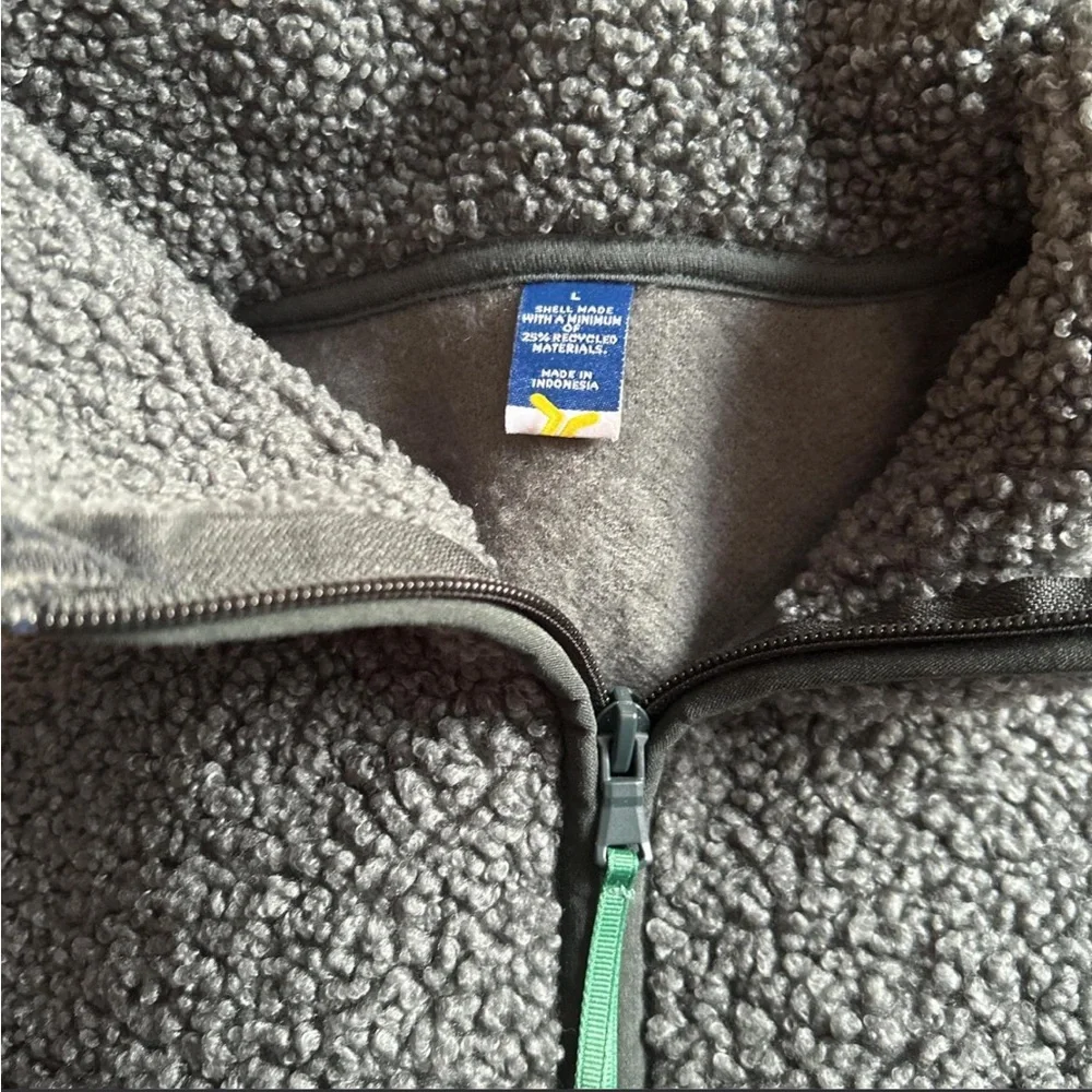 Old Navy Sherpa Quarter-Zip Pullover Jacket - Dark Ivy Green size Large - Picture 6 of 6